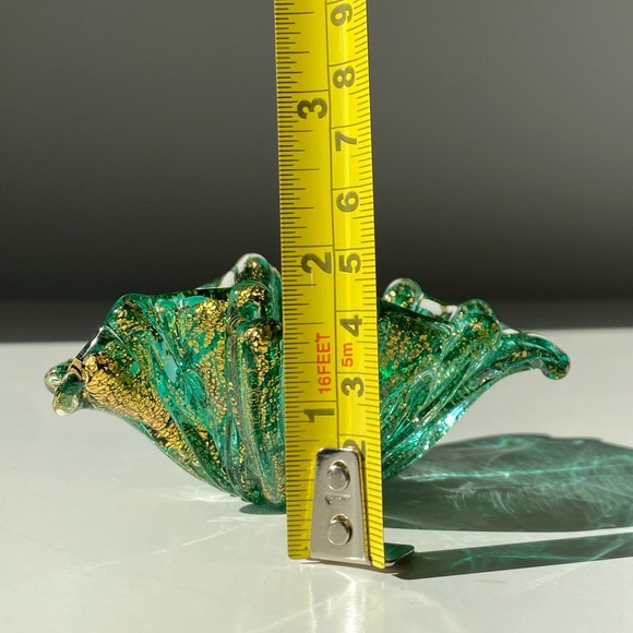 Vintage Teal Murano Glass  Small Trinket Dish / Salt Cellar - Picture 8 of 10